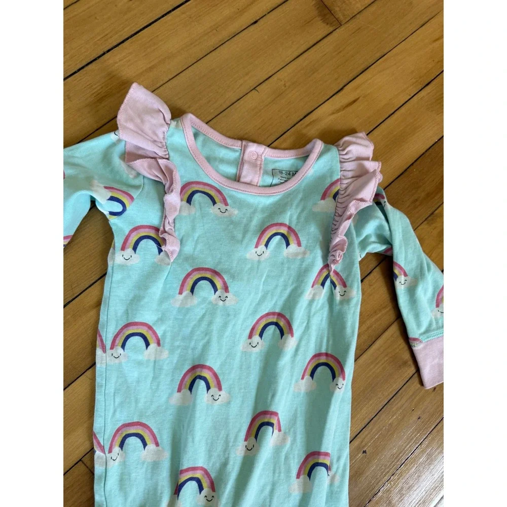 Paris Hilton x Monica + Andy Organic Cotton Baby Double Ruffle Romper‎ Rainbows